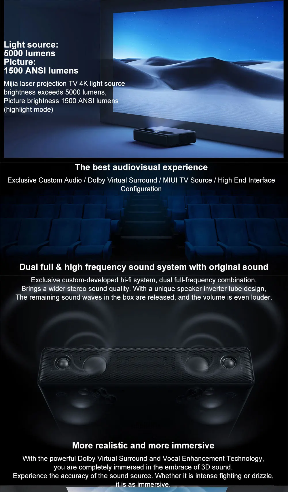 Xiaomi Projector,Mijia 4k Laser Projector Tv With Ultra Short Throw 3840x2160p 4k Proyector
