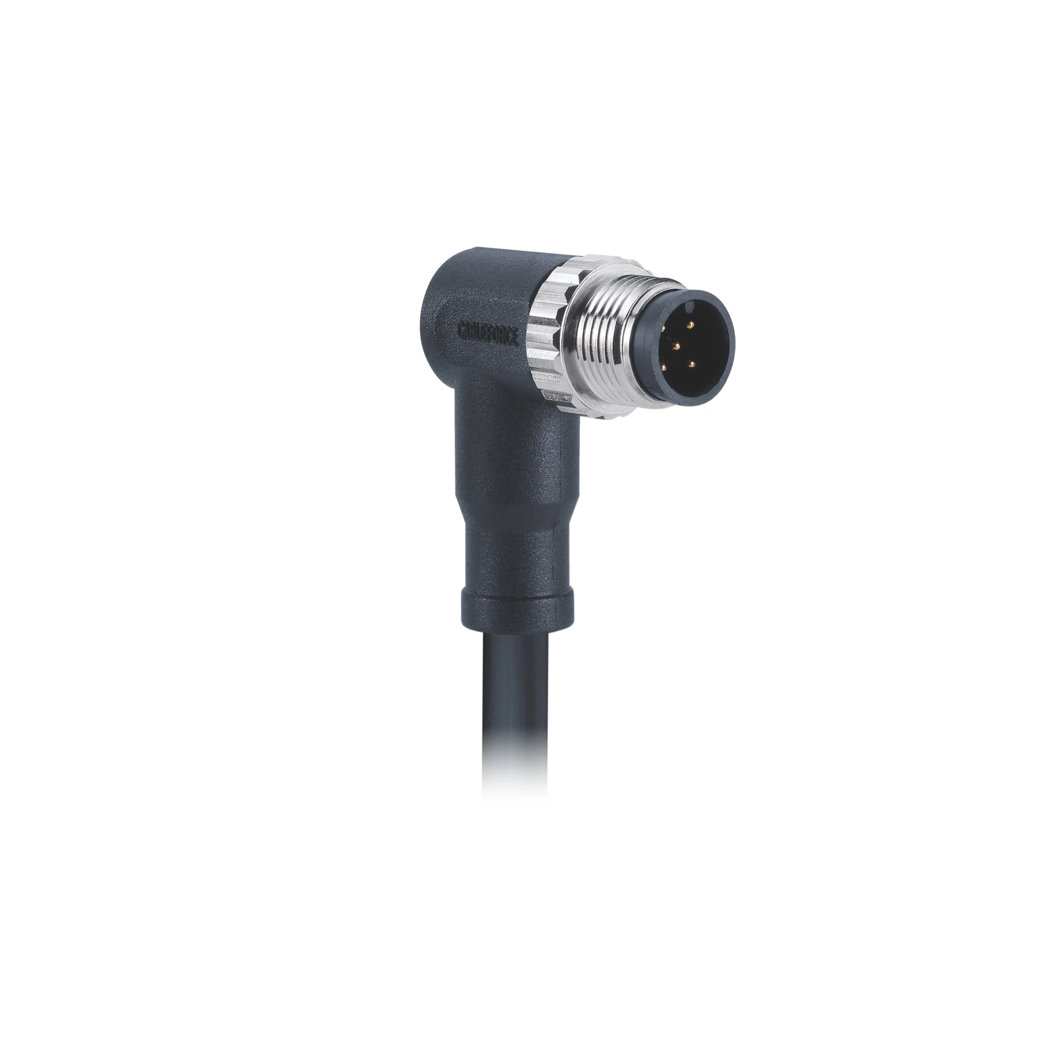 Emi Shielded M12 Male Circular Connector 5 Pin B Coding Right Angled