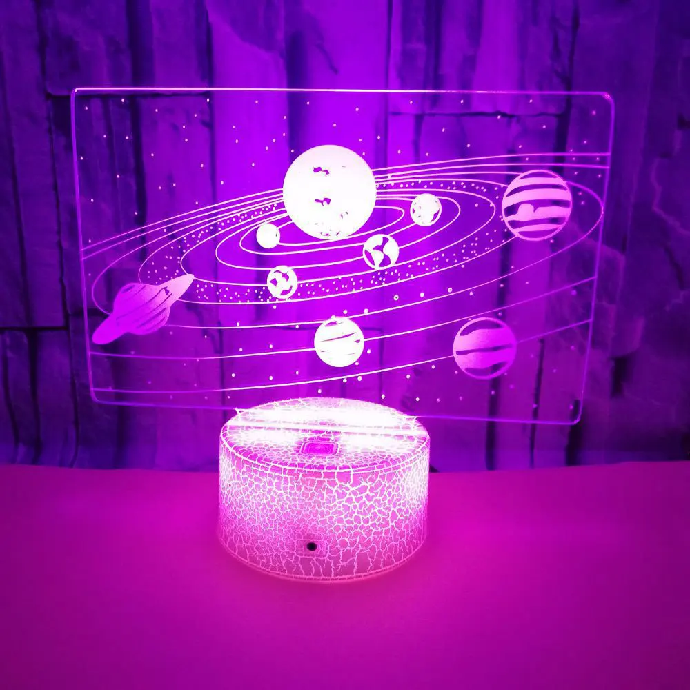 Baby kids  Planet 3D Night Light 7 Color Changing LED Nightlight for Bedroom Decoration Lighting
