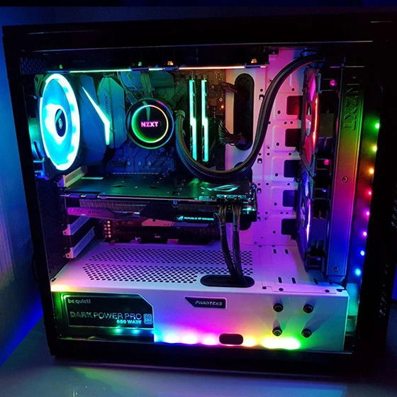 Custom gaming desktop computer case 5V digital rgb 400mm addressable led strip