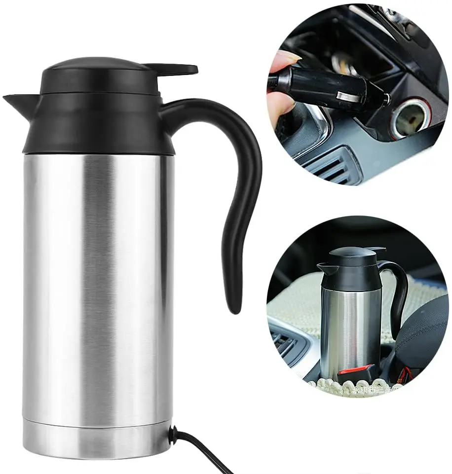 Portable Water Heater Travel Water Kettle 12v 750ml Stainless 
