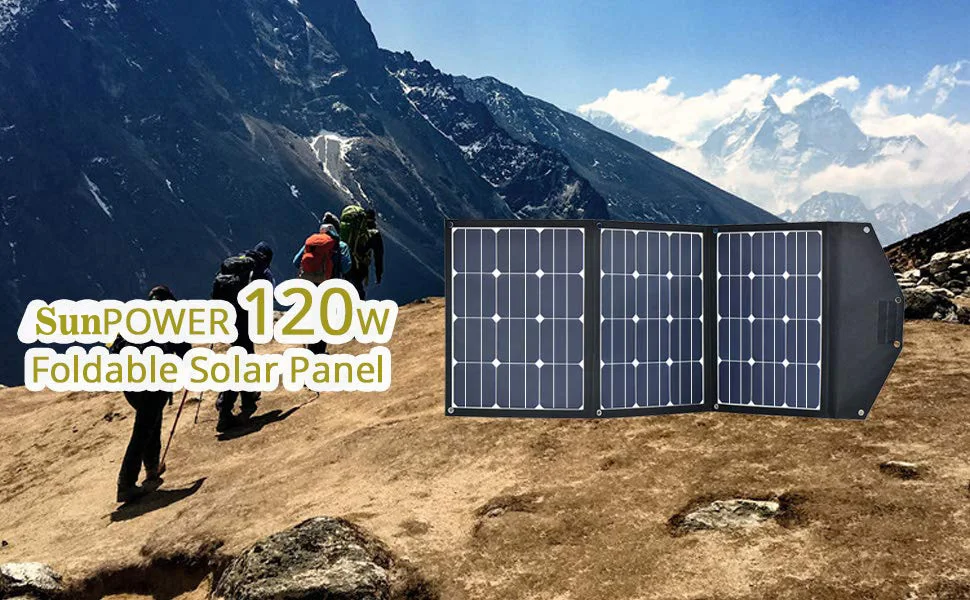 120W Portable Solar Panel 12V Foldable Solar Charger with 10A Charge Controller