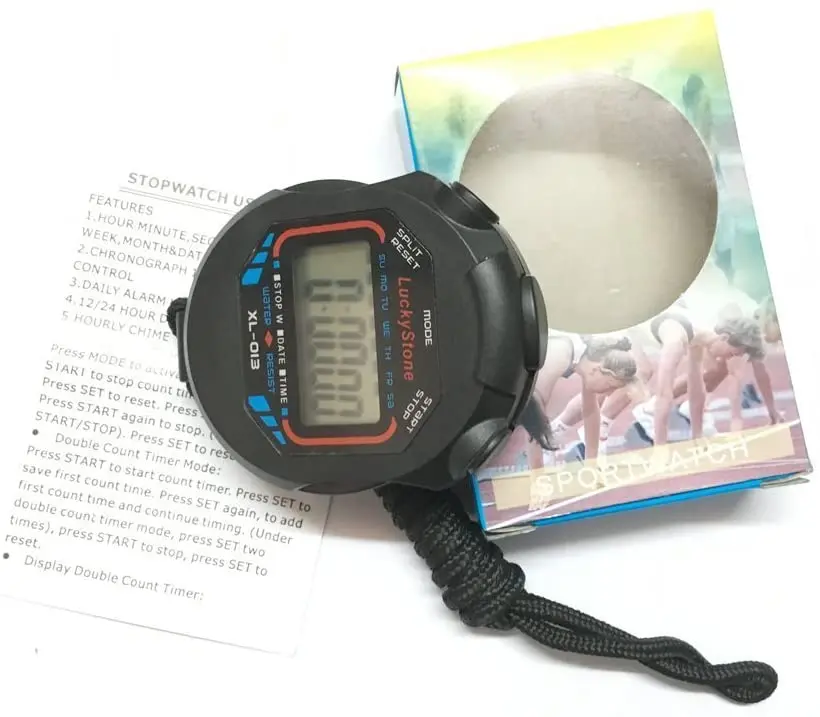 2 Pack Multi-Function Electronic Digital Sport Stopwatch Timer Large Display with Date Time and Alarm Function,Suitable for Sports Coaches Fitness Coaches and Referees 