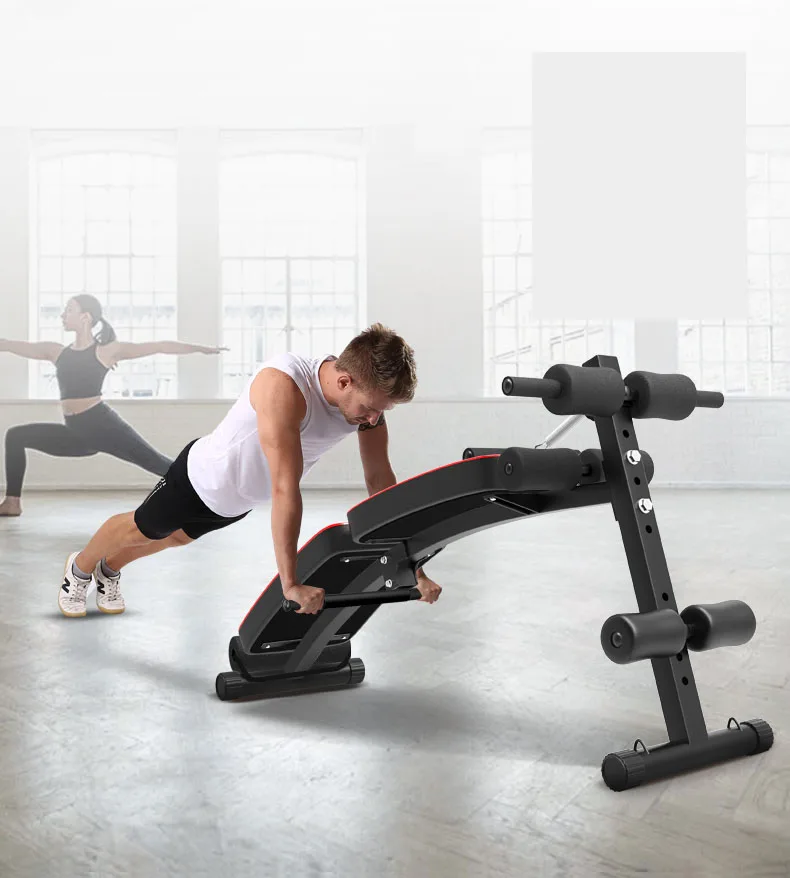 折叠黑色多功能健身房健身器材坐起重量长凳可调节仰卧板