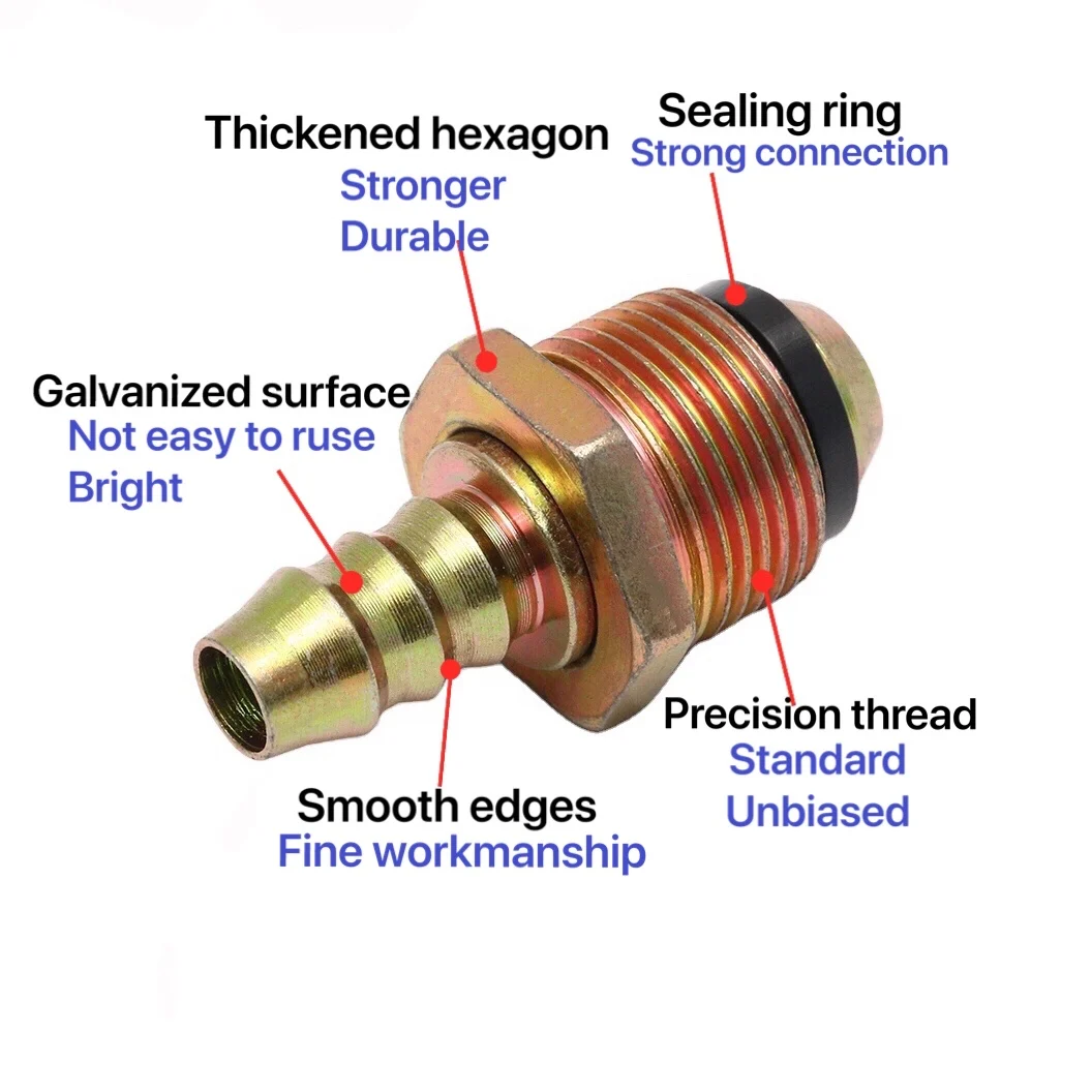 Iron Hydraulic Fitting Hose Barb Fitting Metric Thread Banjo Hydraulic