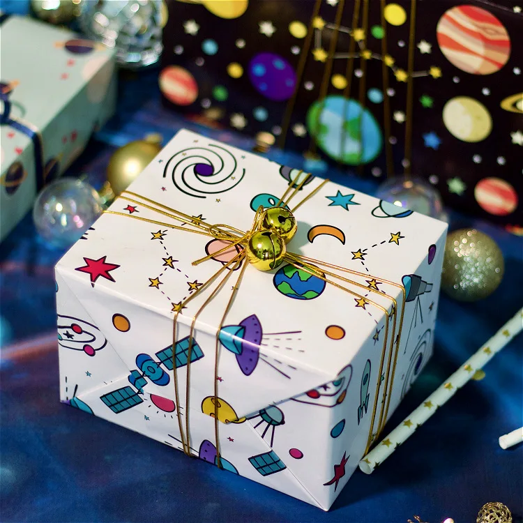 Space /& Planets Personalised Birthday Gift Wrapping Paper 3 Designs ADD NAME