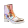 Women's Beautiful Boots Faux PU Leather Easy-Slip on Chelsea Footwear Boot