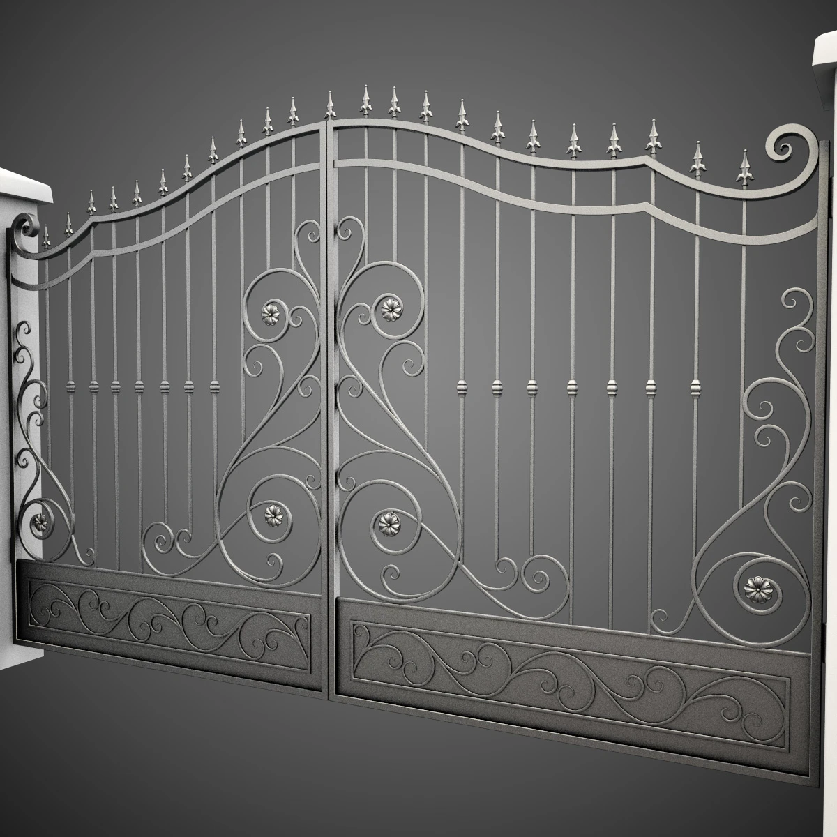 外部金属滑动铁艺大门锌钢护栏门铁门设计