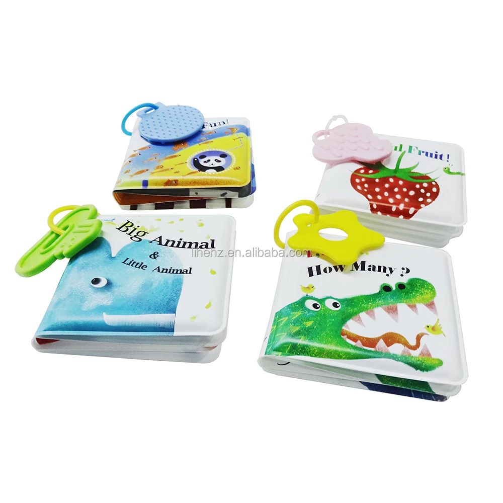 New Design Floating Mini Baby Bath Book Set With Teether,Soft Book For