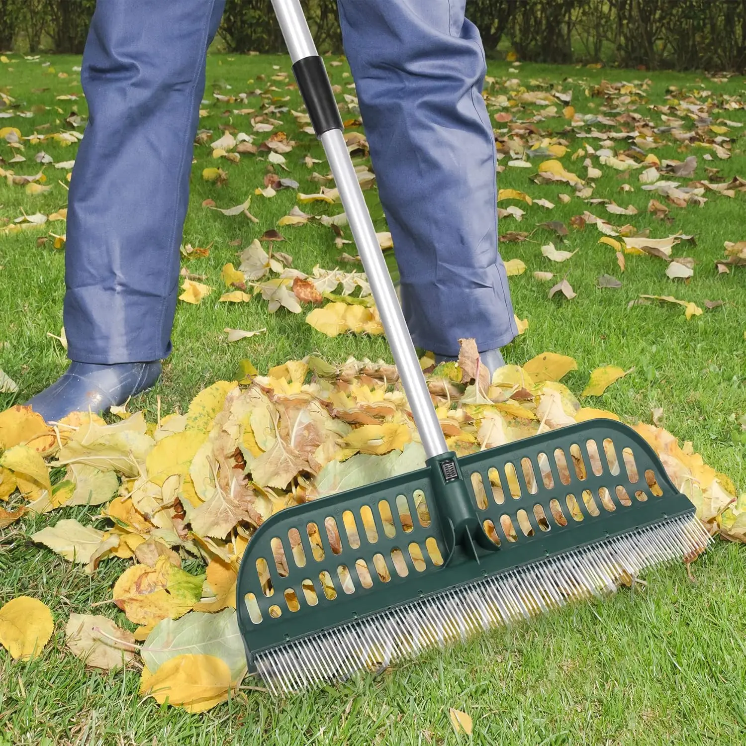 Plastic Key Rake 2 in 1 Plastic Grass Rake Yard Turf Lawn Brush Telescopic Handle ...