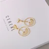 Fashion Pearl Circle Stud Earrings For Women