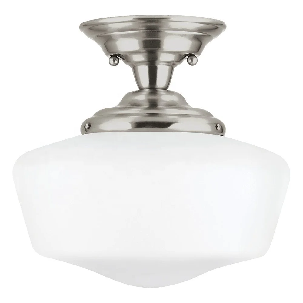 JLC-H24 Modern 1-Light Semi Flush Mount Ceiling Light with Satin White Glass lamparas modernas de techo