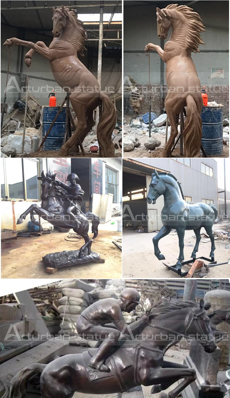 outdoor metal horse sculpture