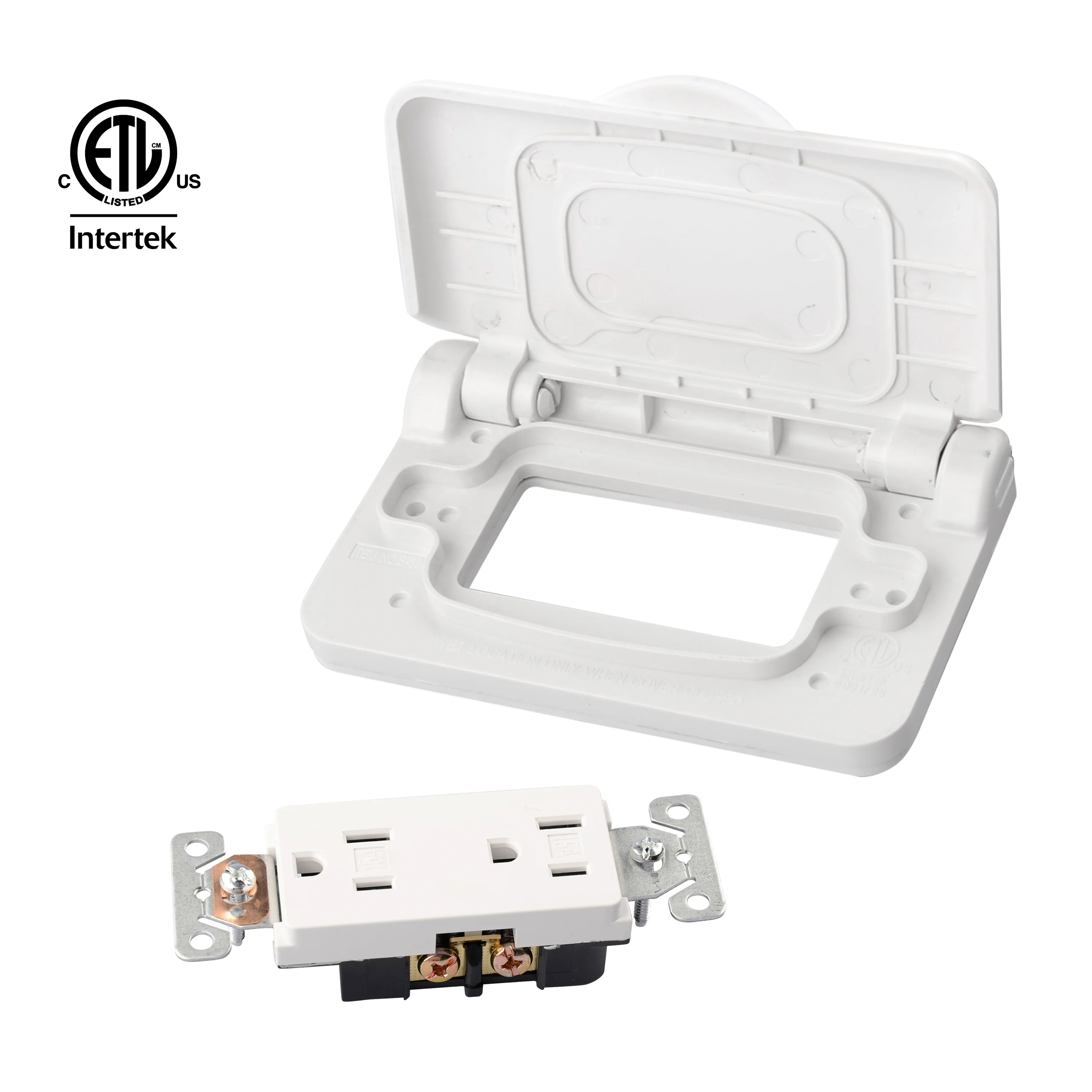 De0708 Weatherproof Receptacle Cover For Rv Trailer Rv Outdoor Electrical Outlet (whitedual