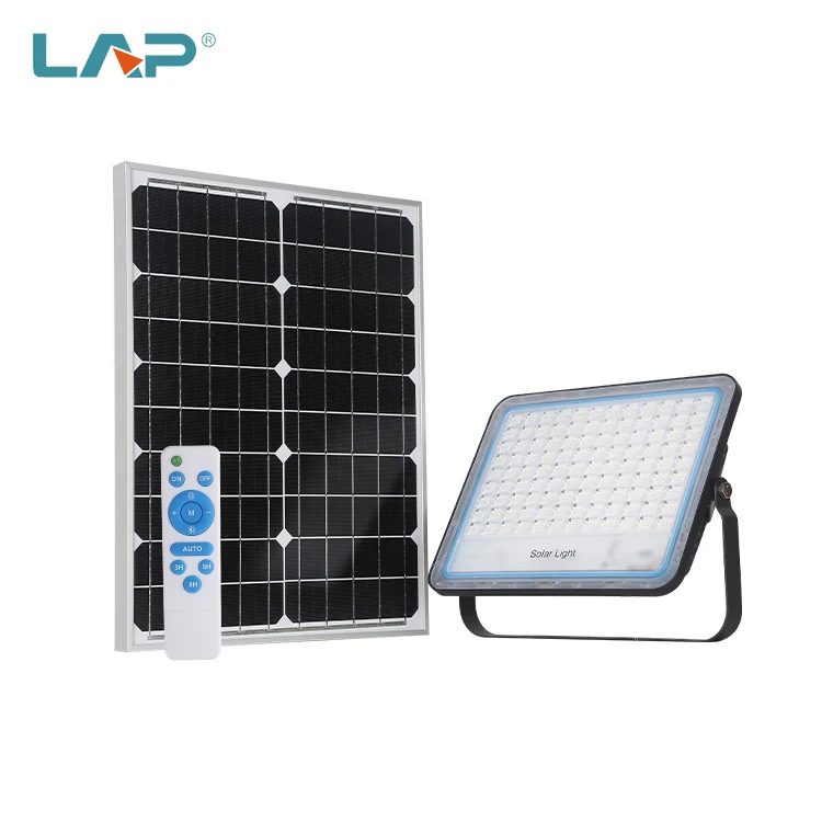 LAP Rechargeable 40w 60w 100w 200w 300w Solar Led Outdoor Flood Light Led Warning Light With Stand
