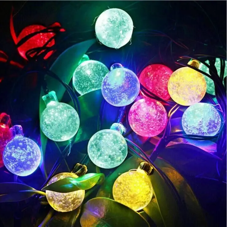 Christmas Holiday Lighting Solar LED String Lights LED Bubble Ball Holiday Decorations 30 LED Crystal Globe Fairy Lights walmart