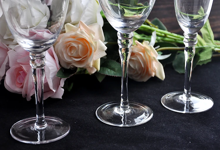 定制高品质金边婚庆水晶玻璃透明酒杯酒杯套装香槟长笛宴会