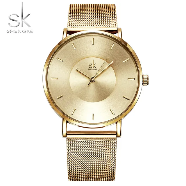 Shengke ファッション黒人女性腕時計 SK K0059 高品質超薄型クォーツ時計女性のエレガントなドレス女性ドレスウォッチモンタフェム