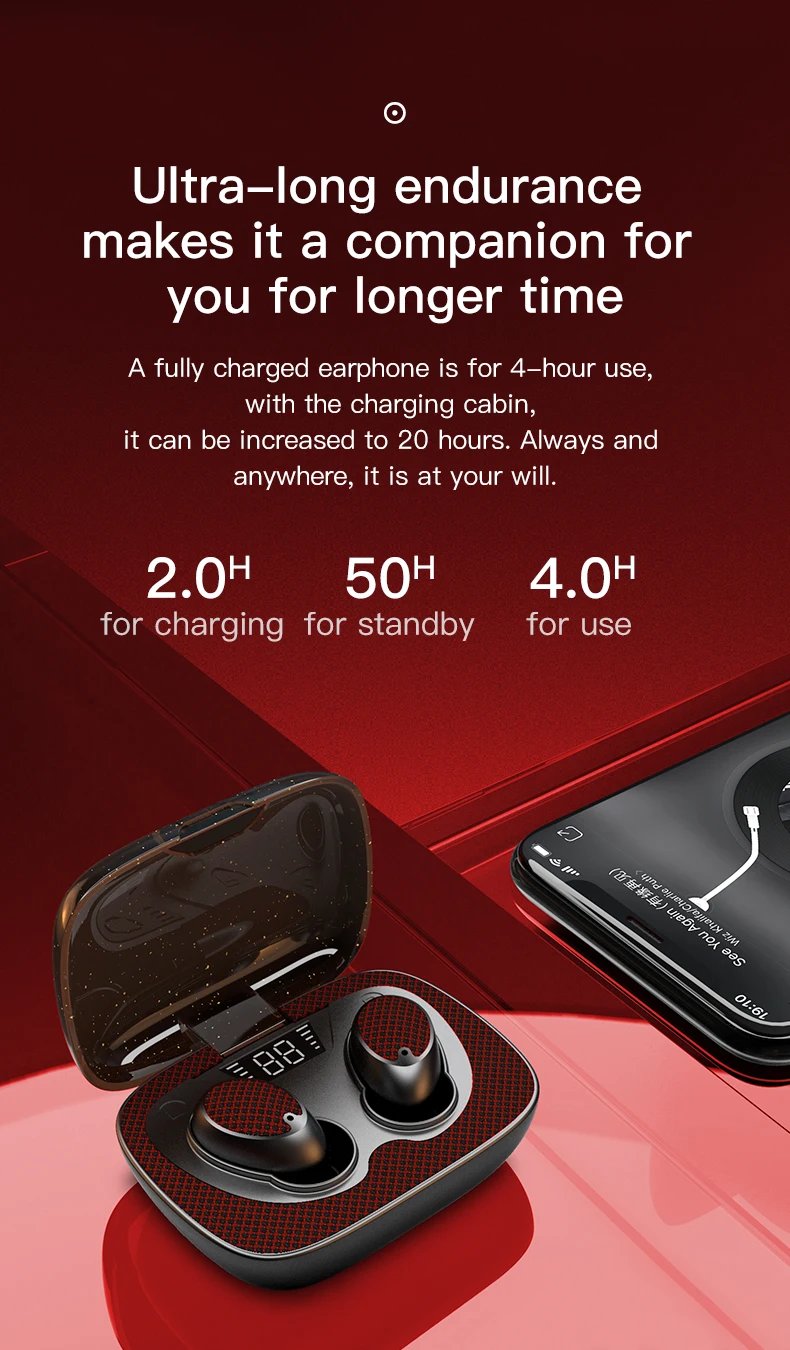 Good sound quality DSP noise reduction magnetic bluetooth earphone wireless earbuds with charge case led - ANKUX.COM