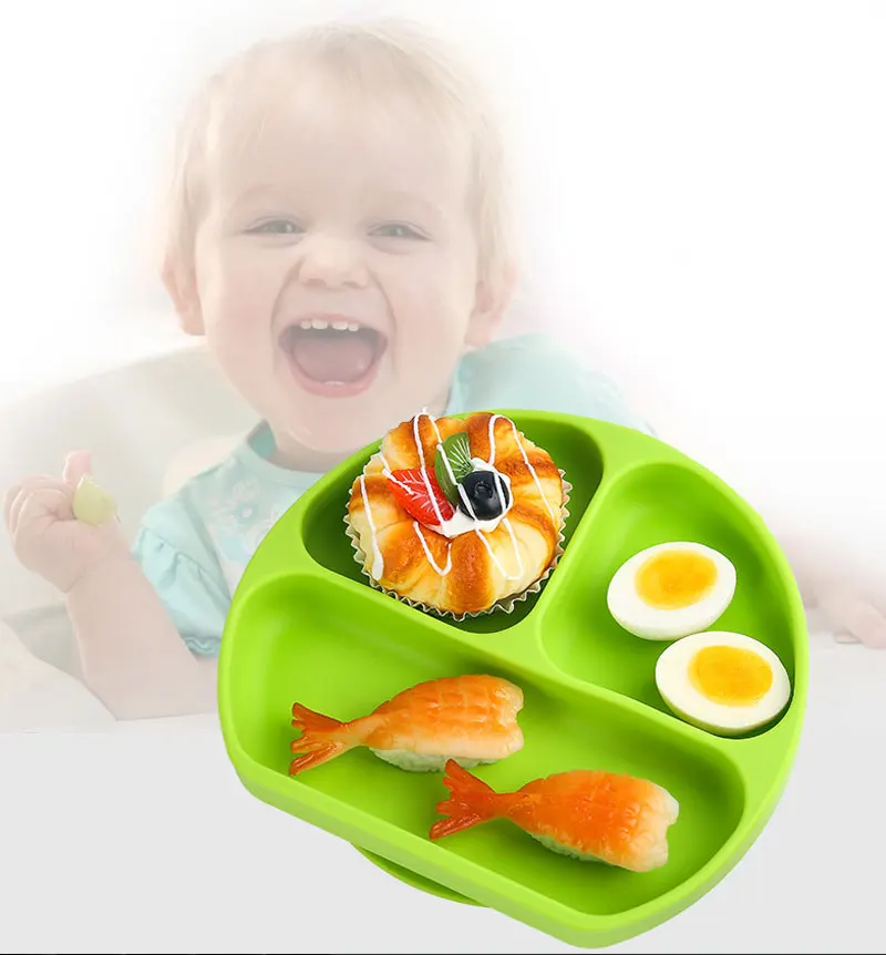 Silicone Baby Suction Bowl Children Table Placemat Silicone Baby Suction Plate