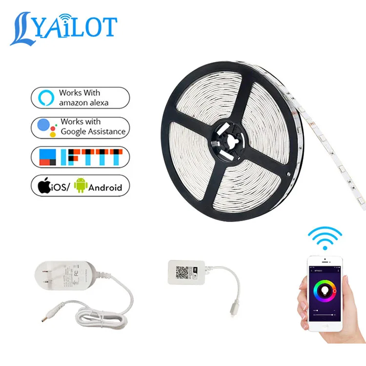 smart phone remote control support voice control multi-color LED smart wifi light strip RGB