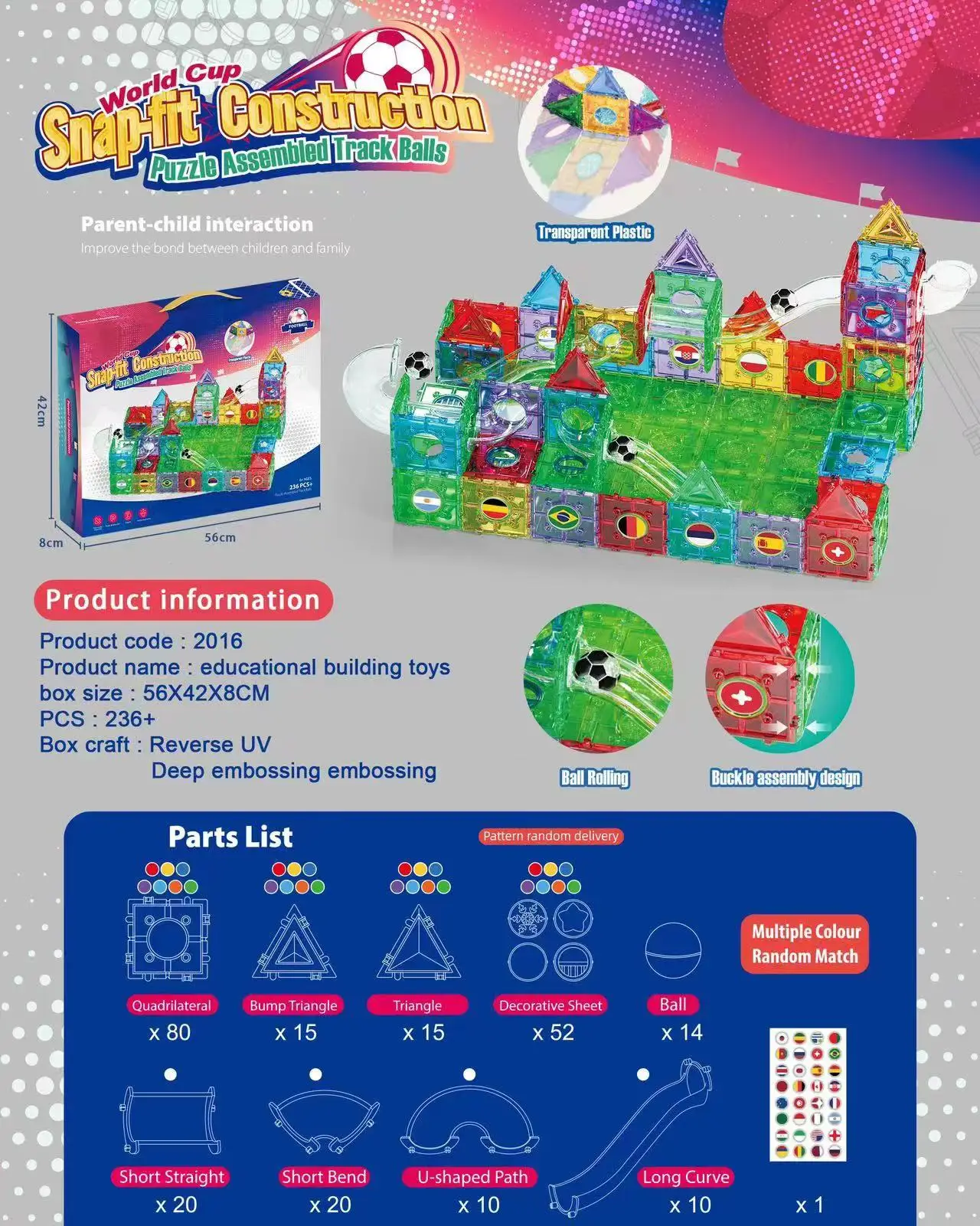 Kouyikou New Buckle Assembly Design Ball Rolling Pretend Football Game