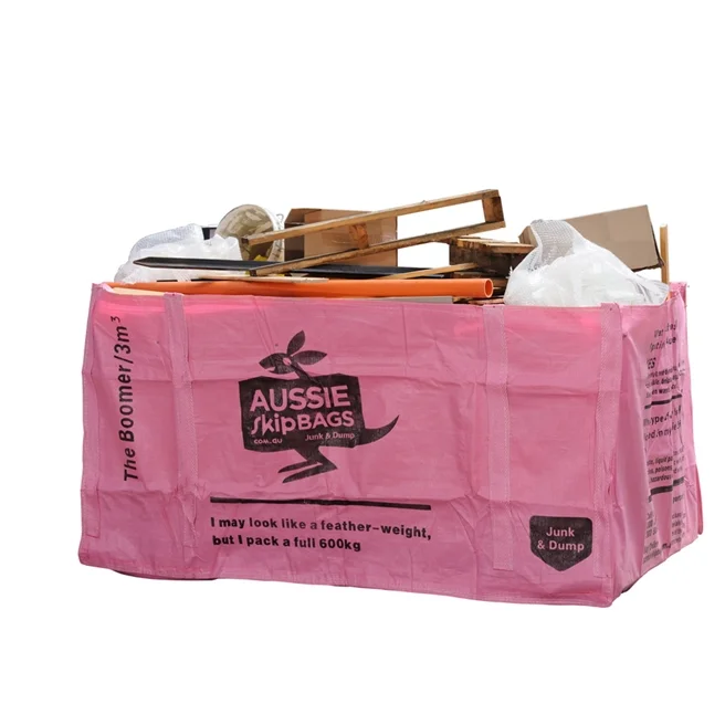 3 Yard Pink Skip Bag Exported New Zealand For Packing Garden Waste Custom Skip Bag Buy 3 Yard