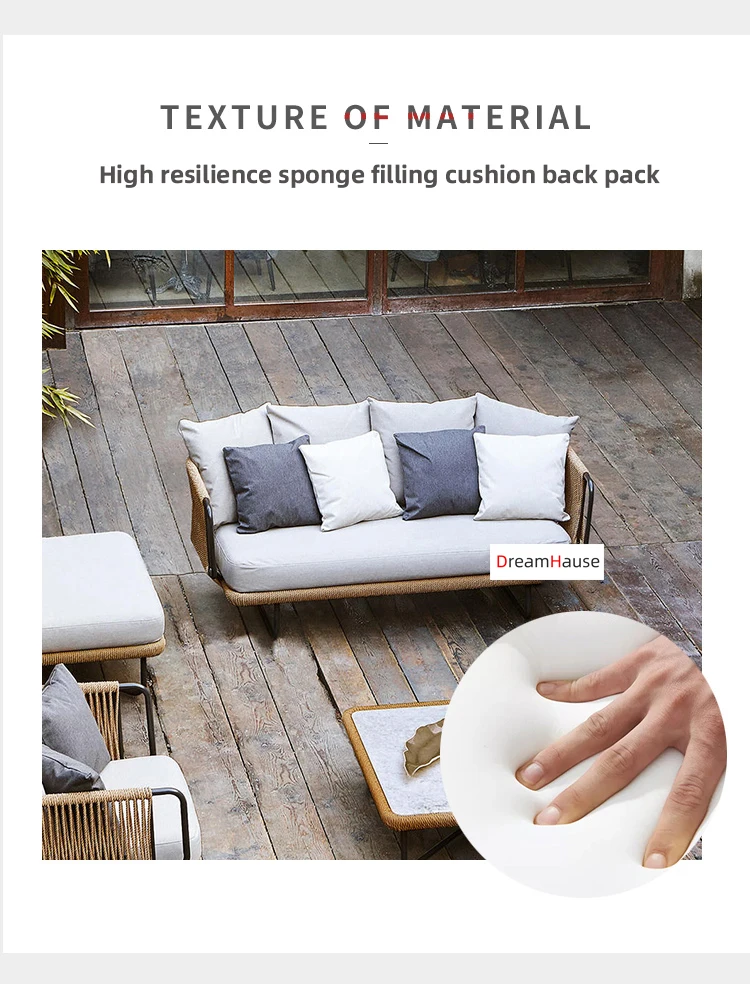 Dreamhause High Quality Outdoor Patio Villa Hotel Rattan Sofa Chair