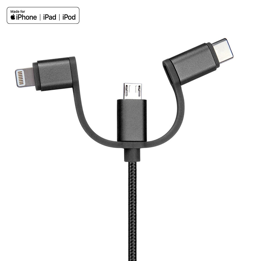Shenzhen WamaxLink Type C micro Lightning cable charging 3 in 1 usb cable - ANKUX.COM