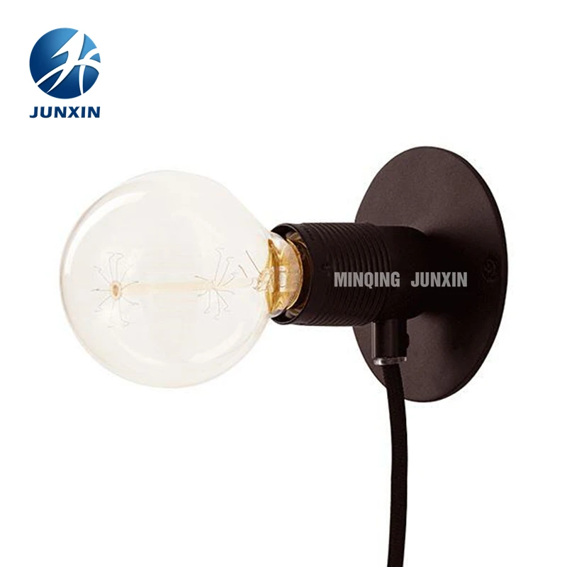 Metal Electric Lamp Holder E14/e27 With Plate Wall Lamp Copper Wall