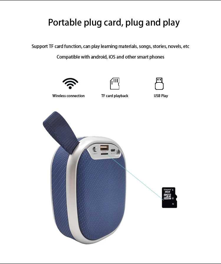 Factory low-cost direct selling BT 5.0 Portable Outdoor Mini speaker True Wireless TWS Blue Waterproof speaker - ANKUX.COM