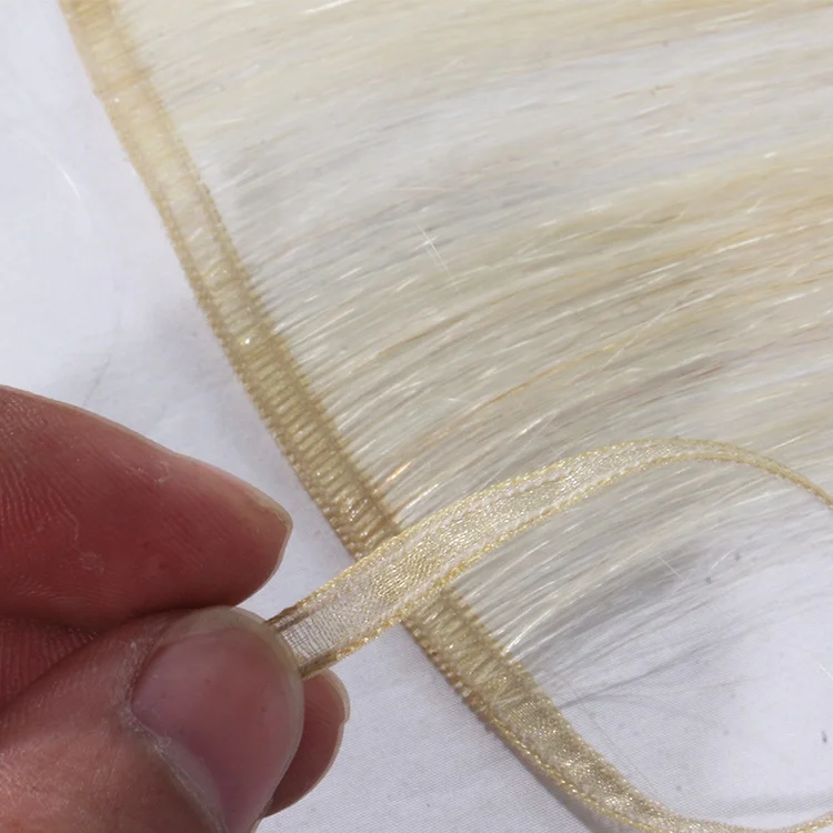 Strong silk holding flat track weft hair extensions with very thin thickness 1mm ultra weft