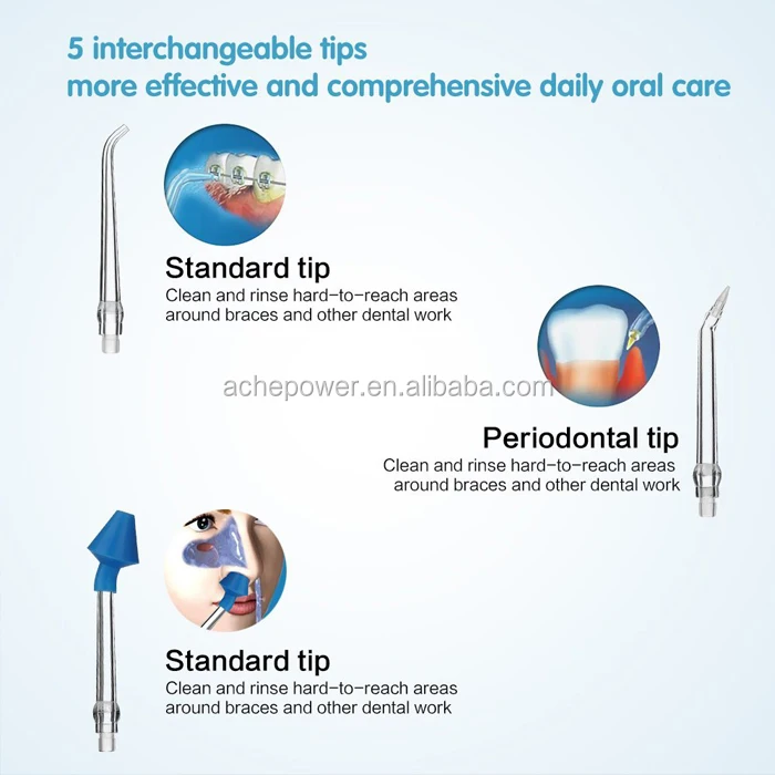 Mini Unique Folding Oral Irrigator Water Flosser Pik with Nasal Wash Function
