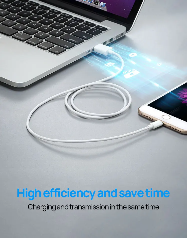 Focuses White PVC LIghting Cables 1M 2M 3M usb a to lighting USB For iphone Charging cable Data cable - ANKUX.COM