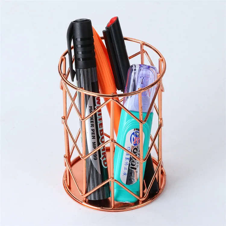 Luxury gold metal Storage pencil holder wire baskets small metal baskets MP-10