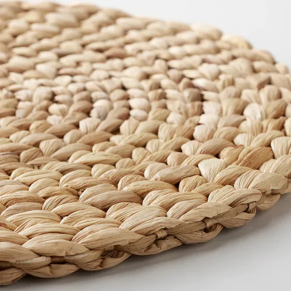 Water Hyacinth Grass Weave Round Placemats For Dining Table Heat