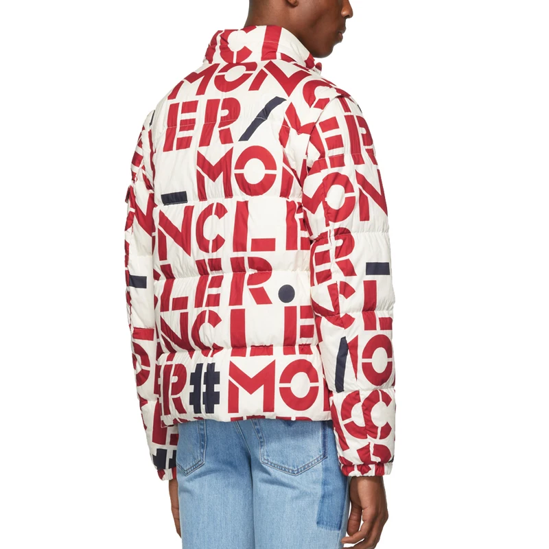 Oem Streetwear Men Allover Logo Print Long Sleeve Down Jacket - Buy