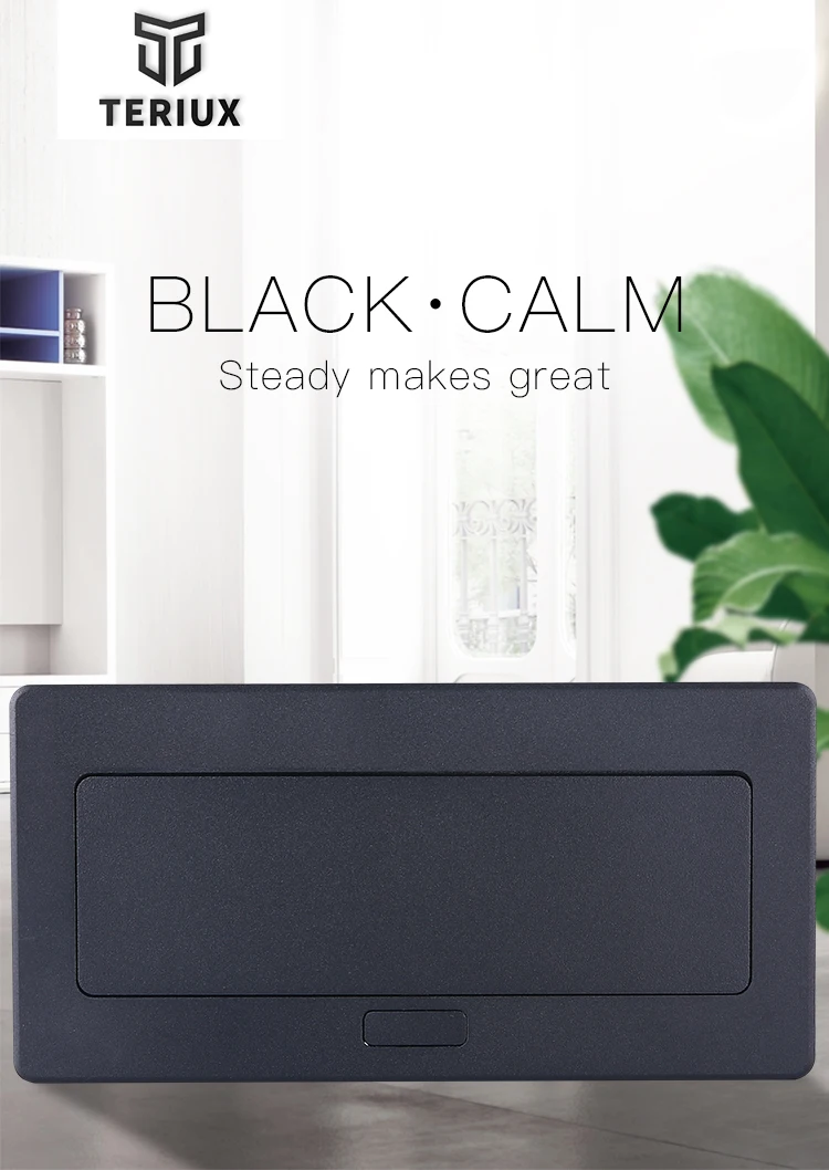 Factory sales black aluminum alloy multi module embedded table socket