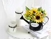 Artificial sunflower potted artificial decorative fake flower pot view home wrought iron ornaments crafts black