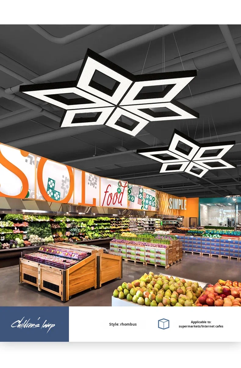 product led custom long acrylic office lights for large shopping malls supermarkets gyms offices with eye caring feature-4