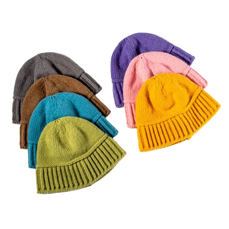 Knitted Hat,Bucket Cap,Cashmere Beanie 
