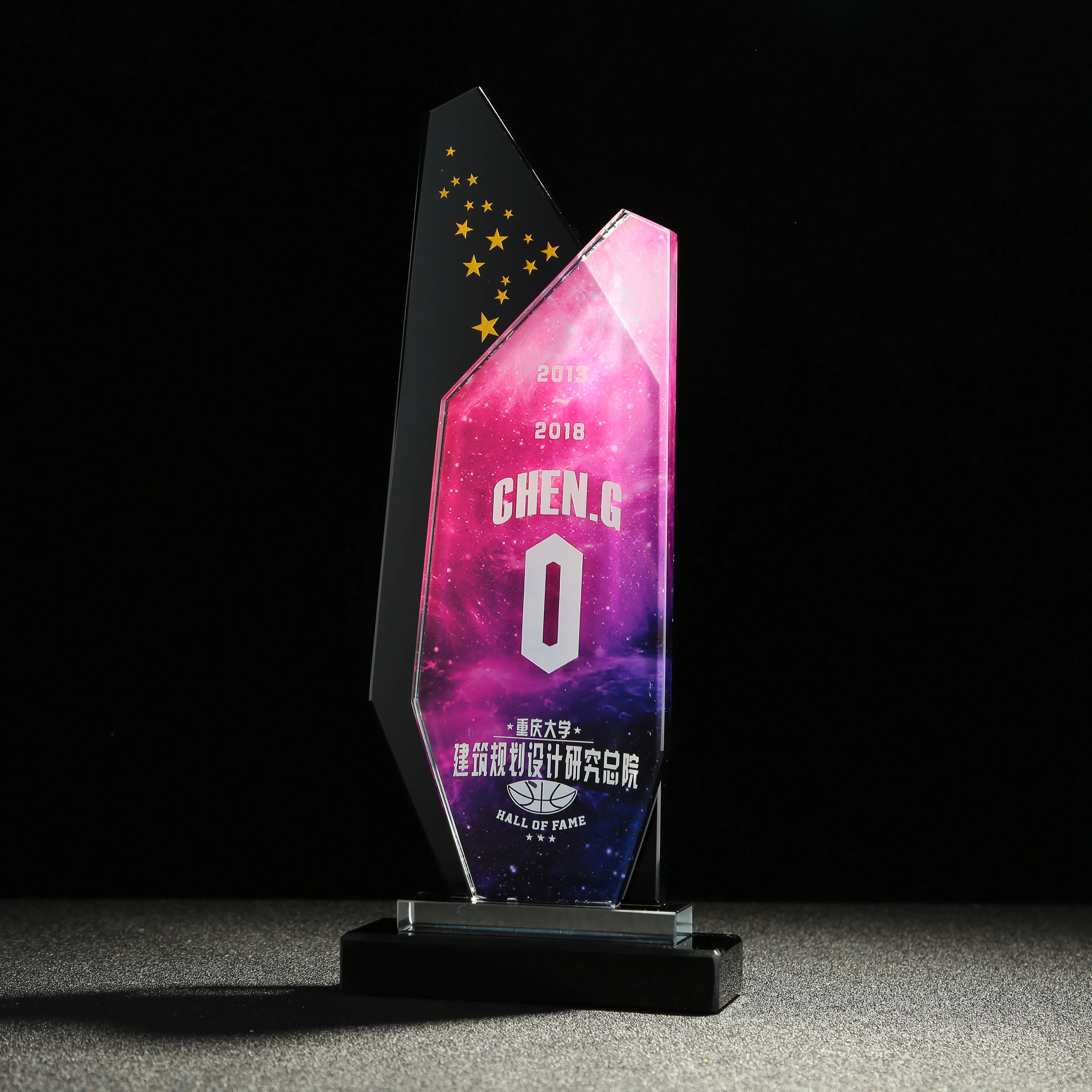 Colored blank crystal trophy Custom Logo engrave Europe Crystal Awards For Business Sports Event details