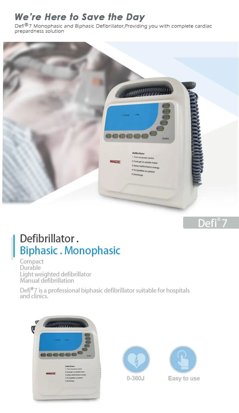 High Quality Monophasic Defibrillator Device 360j,Simple To Use And
