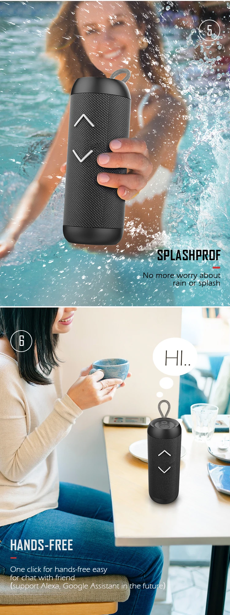 Soomfon Music True Wireless Stereo TWS Portable Speaker Powerful Wireless Charger Round Bluetooth Speaker Table - ANKUX.COM