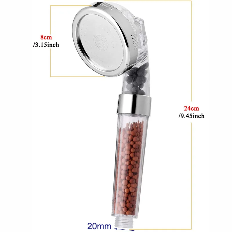 3 Spray Setting Clear Shower Head Small Moq Rain Shower Head Set Water