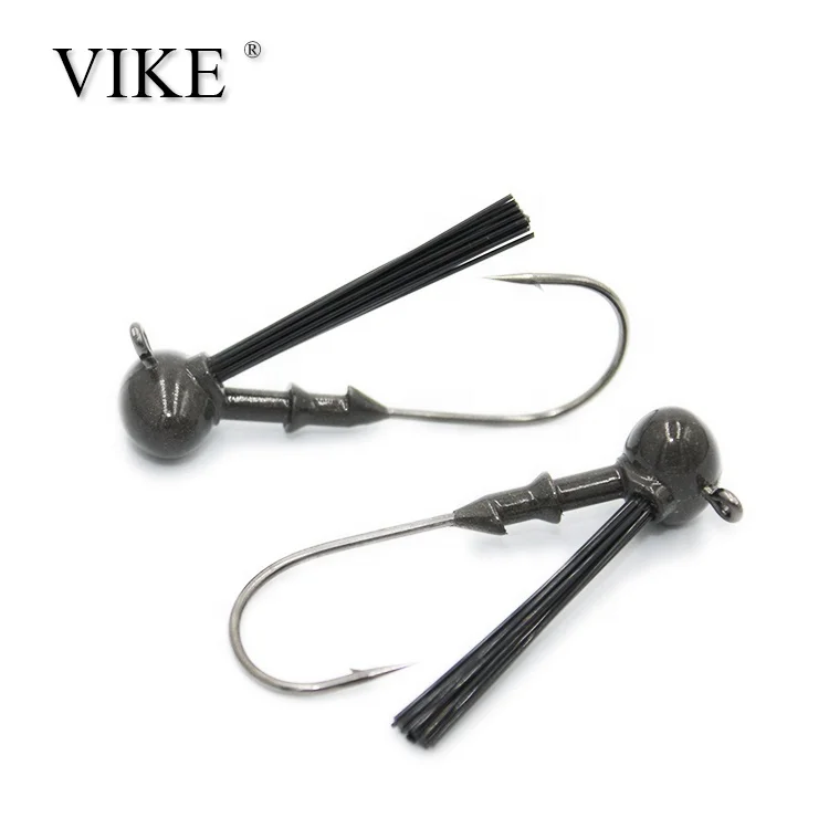 Fishing Tungsten Resin Weedless Football Jig Head With 5/0 Hook 1 Oz