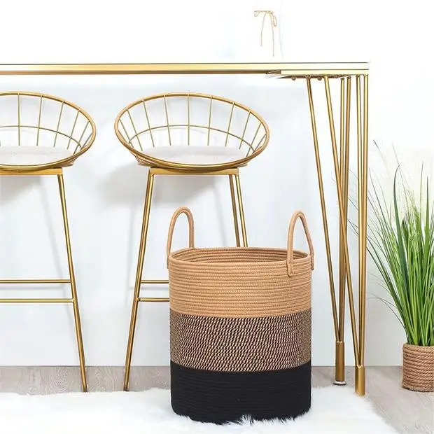 New Design Clothing Round Korean Folding Cotton Rope Storage Basket