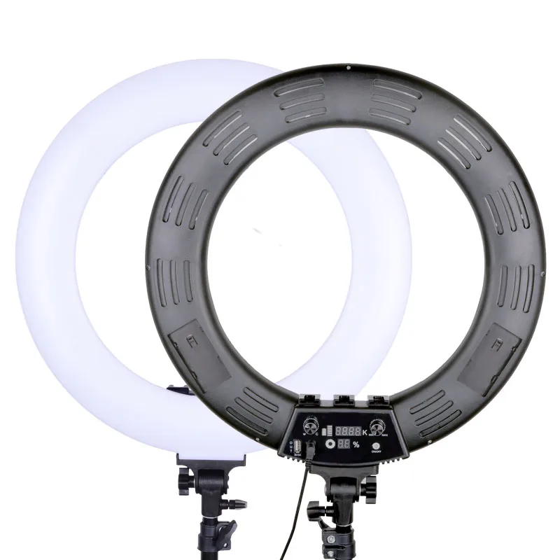 Amazon Hot Selling Selfie Ring light 18 inch 60W Battery Operate LED Camera Video Light with Stand for Makeup Photography Studio