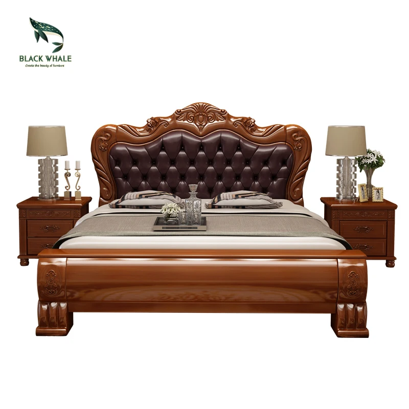 
Bedroom Furniture Storage Luxury Antique King Size Frame Double Wood Beds 