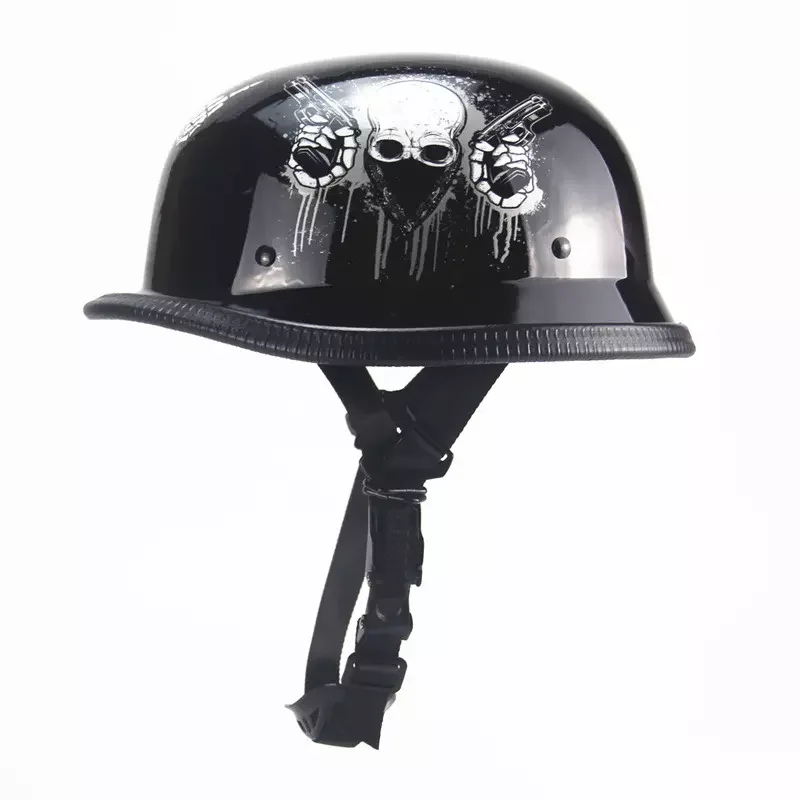 german skull cap motorcycle helmet style fiberglass Matte black Harley FarKew Certified by Department of Transportation DOT and has passed or exceeds all requirements of the US FMVSS No Skull Cap Thin Motorcycle Helmet